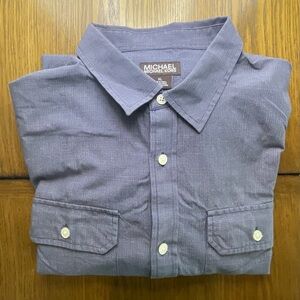 Michael Kors Navy Checkered Shirt